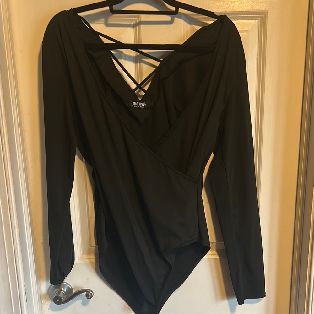 US SZ 10/UK SZ 14 DISTURBIA open-back bodysuit